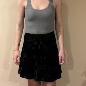 Black Velvet Mini Skirt